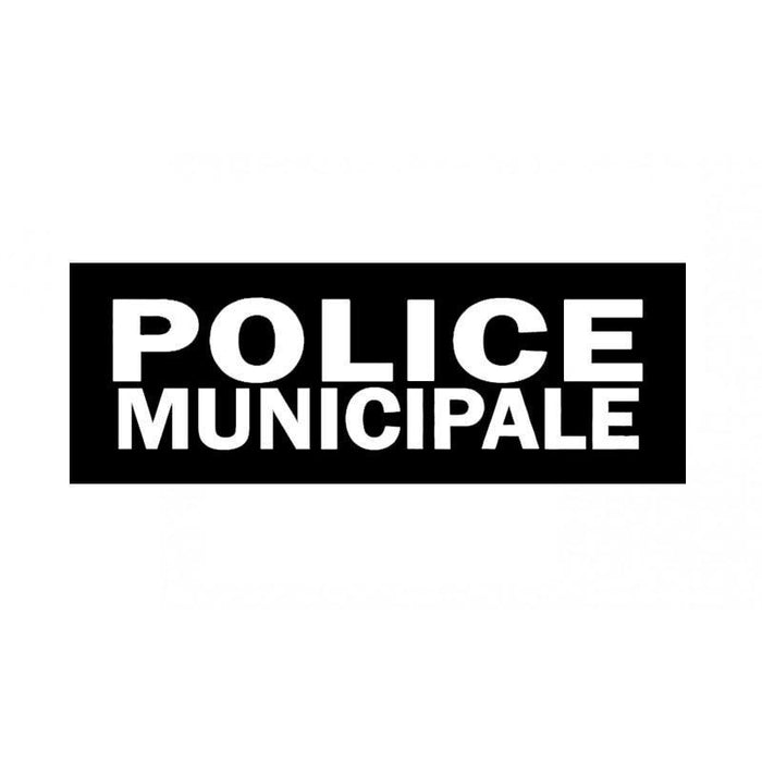 BANDEAU POLICE - Insigne réfléchissant-Patrol Equipement-Noir-Police Municipale-2 x 10 cm-Welkit