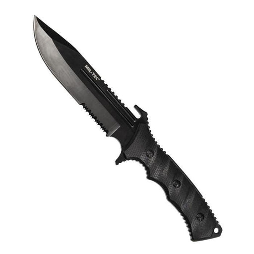 COMBAT G10 - Couteau à lame fixe-Mil-Tec-Noir-Welkit